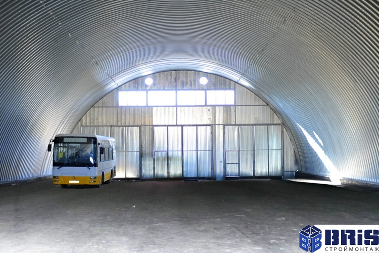 Frameless hangar - bus fleet in Shymkent