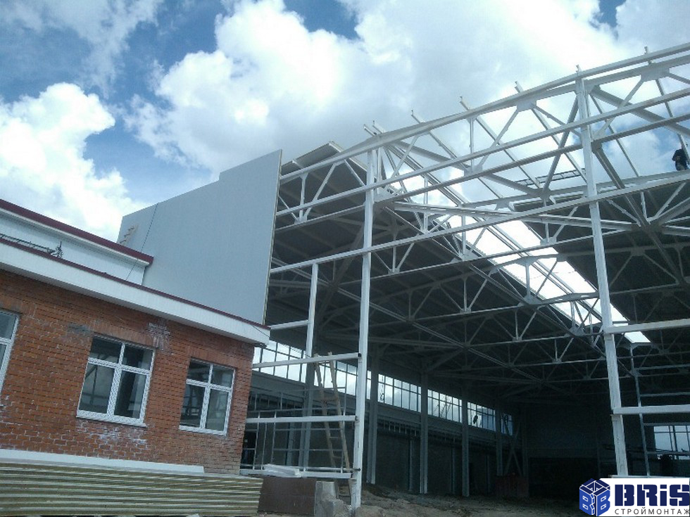 Sports in mkrn.Saule, Shymkent - manufacture and installation of steel structures, building envelope