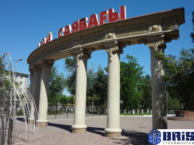Entrance of the park Abay Shymkent - installation of metal fiber concrete finish